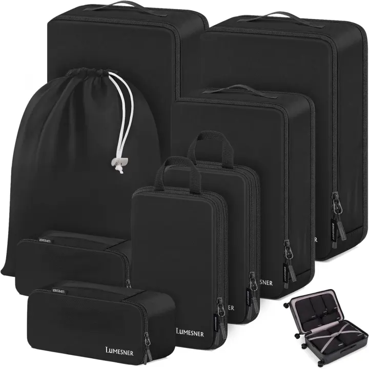 8-Piece Compression Packing Cubes — Travel Organizer Set