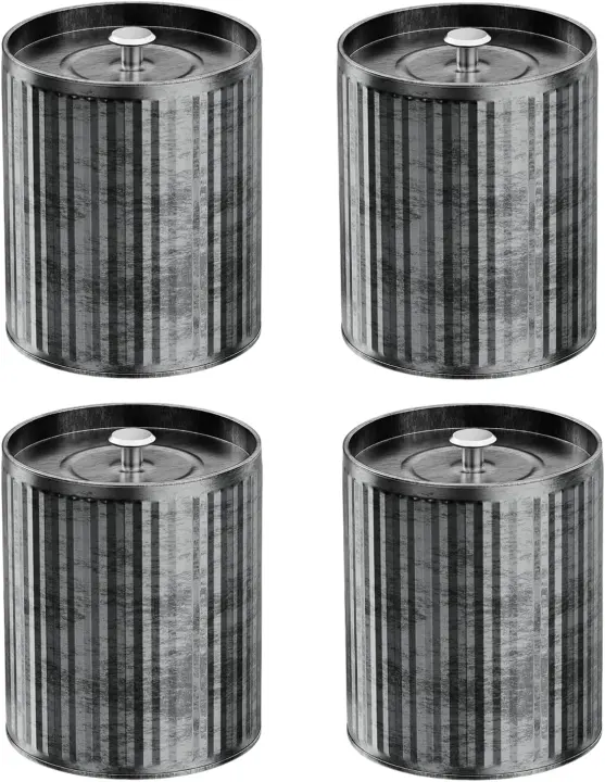 Vintage-Style 4-Pack 10oz Metal Candle Tins with Lids